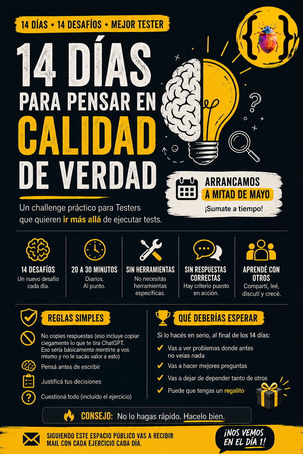 Panfleto con info sobre el evento