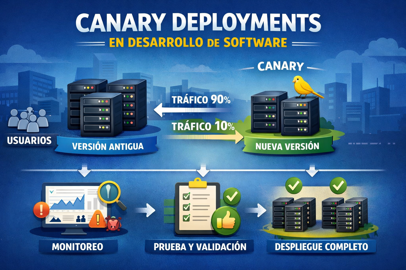 imagen explicando canary deployments